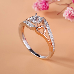 แหวนเงินแท้ทรงกลมดีไซน์หัวใจแบบบายพาส Jeulia สำหรับวันครบรอบ - Product Image 5