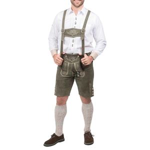 Pantalones Cortos de Cuero Alemán Auténtico de la Mejor Calidad para el Oktoberfest Bávaro 2025, Estilo Urbano, 2 Piezas, Verde Loden - Product Image 6