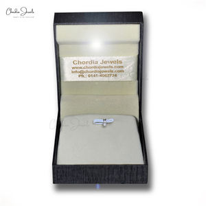 Pendentif en diamant CVD rond de 3 mm avec pendentif en or jaune fin 14 carats, pendentif personnalisé fait à la main - Product Image 1