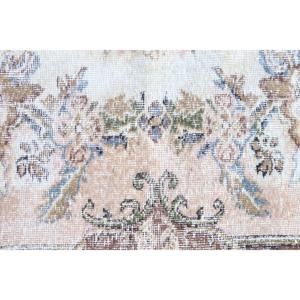 Vintage Large Rug 5.4x8.7 ft (165x266 cm), Turkish <b>Brown</b> Ikat <b>Wool</b> Rug - Product Image 5