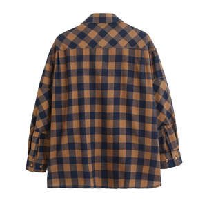 Venta al por mayor de algodón transpirable ropa de calle de los hombres de moda Casual personalizado OEM franela camisas 100% algodón a cuadros camisas para hombre - Product Image 2