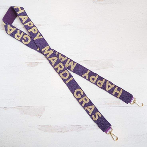 Sangle de sac à main brodée de perles de qualité supérieure pour le Mardi Gras, avec un nouveau design, LAISSEZ LES BOM TEMPS ROULER - Product Image 6