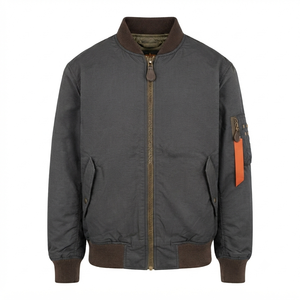 Best Quality Spring Canvas Bomber <b>Jacket</b> with Zipper Closure Multiple Colors Breathable & Eco-Friendly Best Selling - Product Image 1