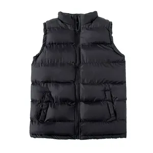 Veste à fermeture éclair en coton épais pour hommes avec logo personnalisé Gilet de sécurité durable en cuir et tissu coupe-vent - Product Image 3
