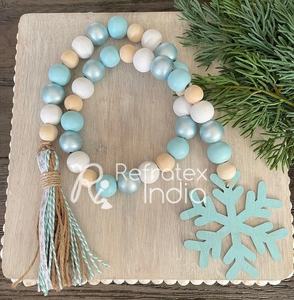 Refractex-decoración del hogar con cuentas de madera decorativas, guirnalda de la India - Product Image 1