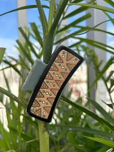 Pinces à cheveux en cuir usiné à la main de haute qualité accessoires de cheveux occidentaux pinces à cheveux en cuir de vache véritable Floral de luxe - Product Image 4