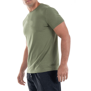 T-shirt de base uni pour hommes été respirant col rond t-shirt doux pour hommes 100% coton OEMODM commande en gros fabricant en gros - Product Image 2
