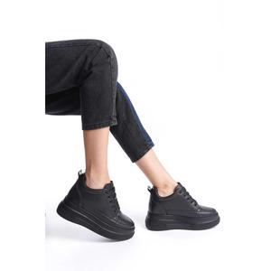 Scarpe da ginnastica donna con tacchi nascosti crema per la pelle
