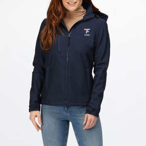 Chaqueta de Invierno Softshell para Mujer, Estilo Safari, con Logotipo Personalizado, Transpirable, Impermeable, de Secado Rápido, Cuello Alto, Diseño Sólido Teñido - Product Image 1