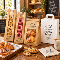 Sacs en papier personnalisés AT PACK pour boulangerie avec fenêtre |   Sacs à biscuits en kraft et emballages pour pâtisseries pour boulangeries, cafés et commerces à emporter