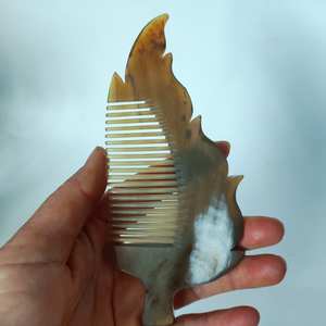 Pure Handmade Organic Material Durable Smooth Polished Anti-Static Horn Hair <b>Comb</b> Love Style Combing for Hair <b>Beard</b> <b>Mustache</b> - Product Image 4