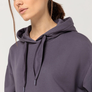 Sudaderas con capucha personalizadas con hombros caídos para mujer con estampado de logotipo Jersey de moda cómodo para uso diario informal y fitness - Product Image 2