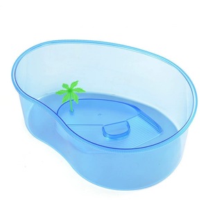 20.7cm 작은 거북이 수족관 테라핀 호수 플랫폼 식물 탱크 애완 동물 거북이 블루 - Product Image 1