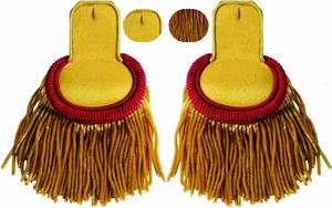 Epaulettes ไหล่สีแดงคุณภาพสูงพร้อมขอบทอง Mylar Marching Band Board อุปกรณ์เสริมเครื่องแบบยุทธวิธี - Product Image 5