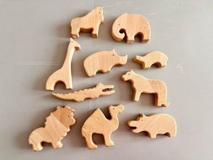Juguete de Madera de Elefante, Juguete de Animal Africano, Regalo para Baby Shower - Juguete de Madera Hecho de Madera No Tóxica - Product Image 5