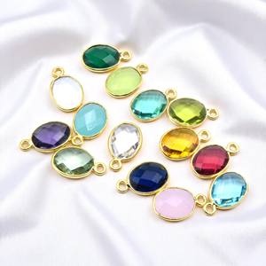 Pequeño facetado amatista piedra preciosa ovalada encanto colgante bisel piedra encantos DIY encontrar joyería - Product Image 3