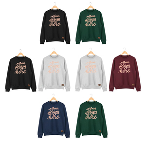 Sweat-shirt en polaire unisexe à col rond imprimé sur mesure, hiver, ODM, gris, impression de marque, broderie, étiquette privée - Product Image 6