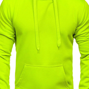 Nouveau Sweat à capuche de travail vert fluo brodé de logo personnalisé de haute qualité Pull à manches longues Sweats à capuche solides pour hommes - Product Image 6