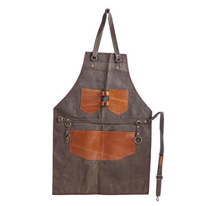 Professional High Quality Leather and Cotton Hairdressing Cape with <b>Denim</b> Comfortable Fit Barber <b>Apron</b> - Product Image 1