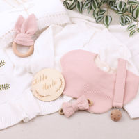 Ensemble cadeau nouveau-né ensemble cadeau bébé douche ensemble bébé glands couverture sucette chaîne bébé combinaison lapin anneau de dentition naissance boîte-cadeau
