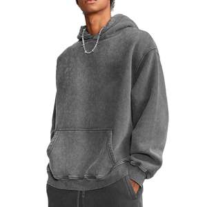 Otoño Streetwear lavado con ácido Unisex sudaderas con capucha pulóver Sun Faded Vintage manga larga 100% algodón suéter desgastado sudaderas con capucha - Product Image 4