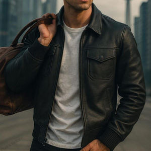 Vintage Style Cowhide <b>Leather</b> <b>Jacket</b> for Men Distressed Finish <b>Real</b> <b>Leather</b> <b>Biker</b> <b>Jacket</b> Bulk Production Factory - Product Image 6