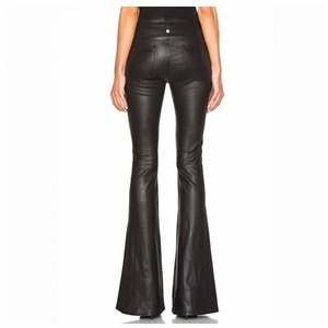 Pantalon en cuir pour femme de haute qualité, nouvelle mode, devant en cuir de vache, pantalon vert élastique, style streetwear, sexy, noir, hiver 2026 - Product Image 2