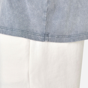 Prix de gros Vêtements décontractés pour hommes Meilleur style T-shirt délavé à l'acide Tissu en toile polyester/coton T-shirt imprimé personnalisable - Product Image 6