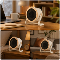 Mini-chauffage ventilateur portable Cedar Space 220 V avec support, design circulaire pour maison, bureau, chambre