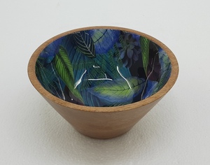 Best Design Wooden and Meena Work Kitchenware Bowl Best Quality Round Shape Solid Wood Tabletop <b>Dinnerware</b> Bowl Handmade - Product Image 2