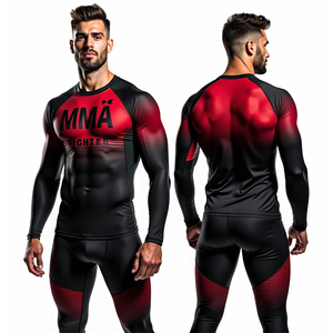 Equipo de competición de entrenamiento MMA sublimado de protectores de erupción BJJ personalizados de alta calidad fabricados en Brasil - Product Image 5