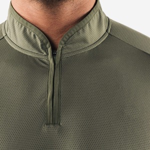 Pull de golf à manches longues en maille à fermeture éclair 1/4, léger, en polyester, à séchage rapide, uni, pour hommes, vente en gros - Product Image 6