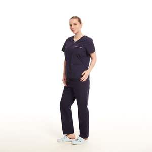 Combinaison de travail médicale en coton 100% écologique, personnalisée en usine, anti-froissement, uniforme médical d'hôpital, veste extensible, infirmière - Product Image 2