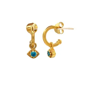 独家蓝色氧化锆印度珠宝精品女性耳环