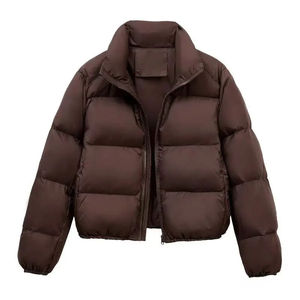 Veste matelassée d'hiver pour femme en toile respirante imperméable coupe-vent écologique en fausse fourrure de renard tricotée à manches longues - Product Image 1