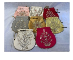 Bolsos de noche de alta calidad para mujer, bolso hecho a mano, bolso de mensajero recién llegado de India, recuerdo de fiesta de Navidad, Gota Patti Potli - Product Image 1