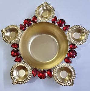 Diwali GOLD urli ชามสำหรับดอกไม้ลอยและเทียน - Product Image 1