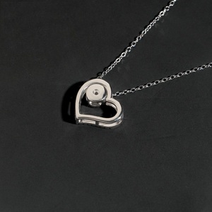 Collar de Plata de Ley 925 con Colgante de Moissanita en Forma de Corazón, Estilo Perla Negra, para Fiesta de Compromiso o Boda, Joyería para Mujer - Product Image 2