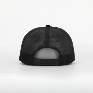 Vente en gros OEM Casquette de camionneur personnalisée 5 panneaux en daim noir Casquettes de baseball Sportif Broderie à bord incurvé Logo Dot Offre Spéciale commune - Product Image 5