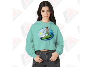 Stylish and Cozy Women's Crop <b>Hoodie</b> 100% Cotton for Winter Layering Embroidered Design Digital Printing Plain Dyed - Product Image 2