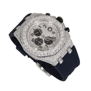 Montre-bracelet de luxe pour homme, style Hip Hop, avec testeur de diamants intégré, moissanite personnalisée, automatique, clarté VVS et bracelet en caoutchouc bleu, tendance - Product Image 5