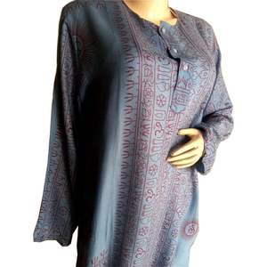 Tela de algodón 100% Om Kurta de alta calidad, precios al por mayor, ropa Lisa personalizada, estilo de artículo antitécnico - Product Image 1