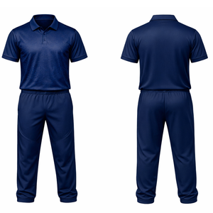 Ensemble de maillot et pantalon de cricket classique bleu marine pour hommes, sublimé, respirant, texturé, vêtements d'équipe professionnels - Product Image 3