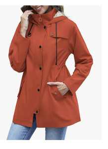 Abrigo Impermeable Largo con Capucha para Mujer, Cortavientos Moderno con Forro, Directo de Fábrica, Nuevo, Bangladesh - Product Image 2