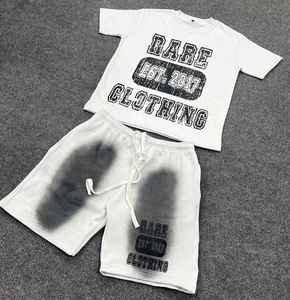 Conjunto de pantalones cortos informales para hombre, de algodón 100% conjunto de verano, conjunto de dos piezas, camiseta de manga corta, pantalones cortos, conjunto de ropa de hombre de Color sólido - Product Image 5