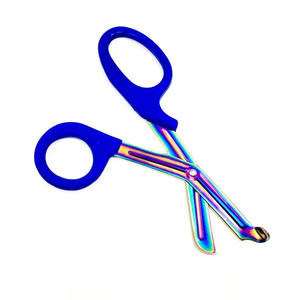 Tijeras de vendaje de tijeras de trauma multicolor con punta roma y hoja de arcoíris dentada Tijeras EMT DE INNOVAMED - Product Image 1