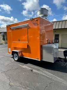 Remorque de camion-restaurant en aluminium orange 4,8 m à essieu unique avec alimentation intégrée, montage facile, utilisation extérieure - Product Image 5