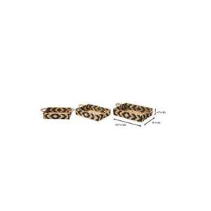 Juego de 3 bandejas rectangulares decorativas de jacinto de agua negro y natural - Product Image 4