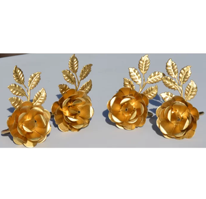 ห่วงใส่กระดาษเช็ดปากรูปกลีบกุหลาบสีทองสำหรับงานฉลองครบรอบการหมั้นการฉลองอาหารค่ำอันล้ำค่า - Product Image 4