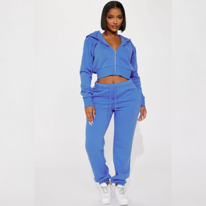 Streetwear de jogging zippé pour femmes de grande taille à la mode avec des survêtements surdimensionnés à coupe ample - Product Image 3